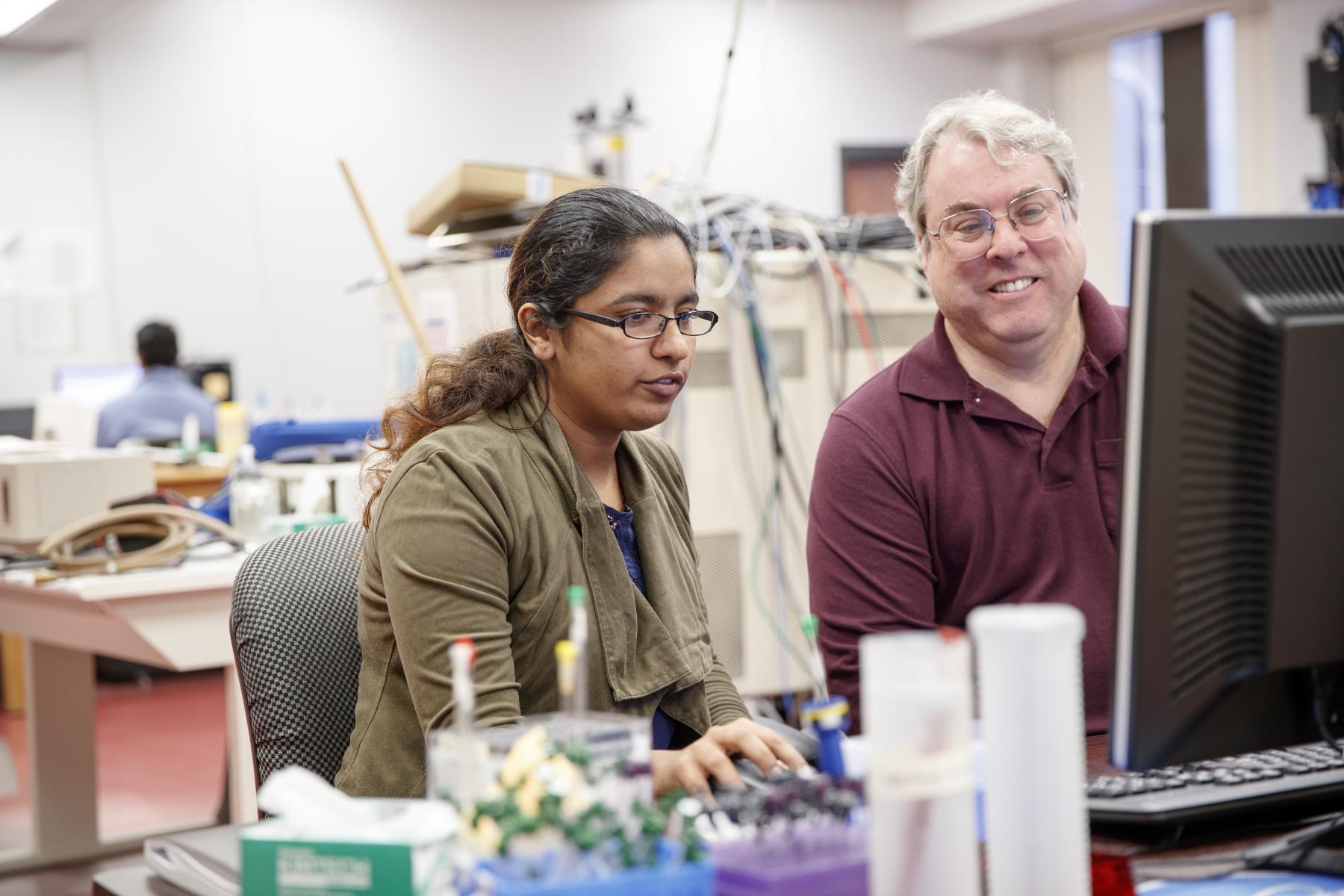 Two people in a lab