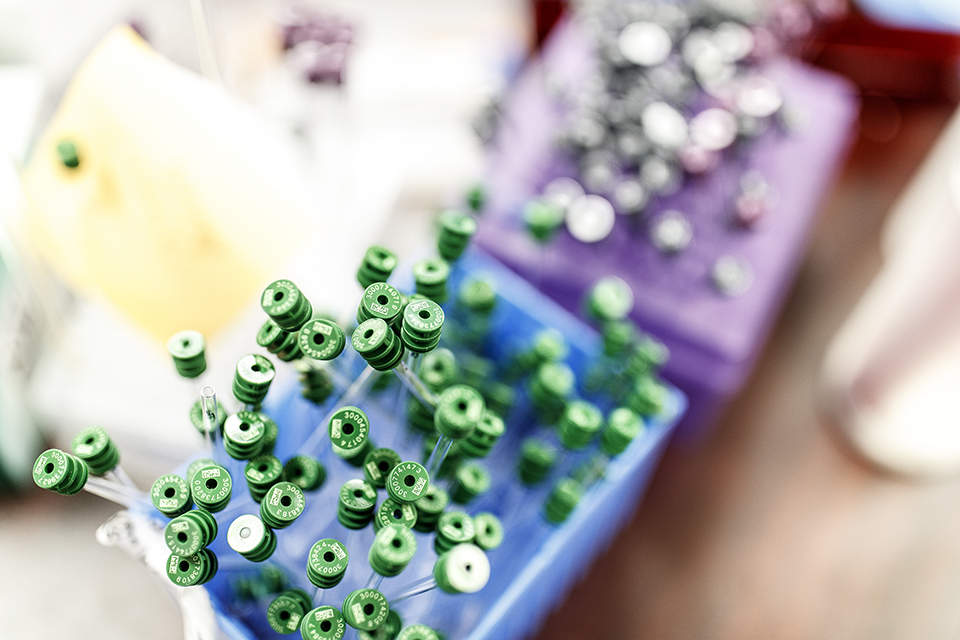 Test tubes in containers